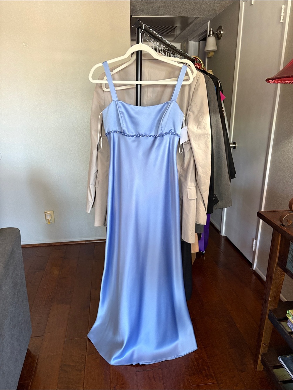 Night Way Collections Periwinkle Satin Maxi Slip Dress